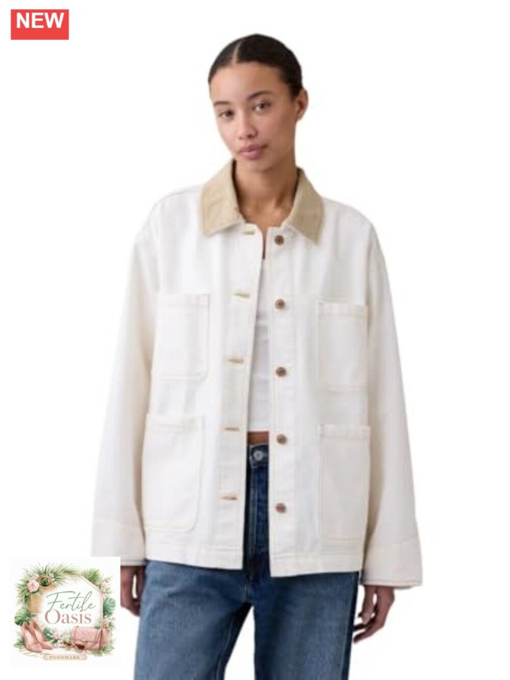Women's Casual Barn Jacket Cotton Long Sleeve Lightweight